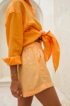 SUMMER Shorts - mango sorbet linen