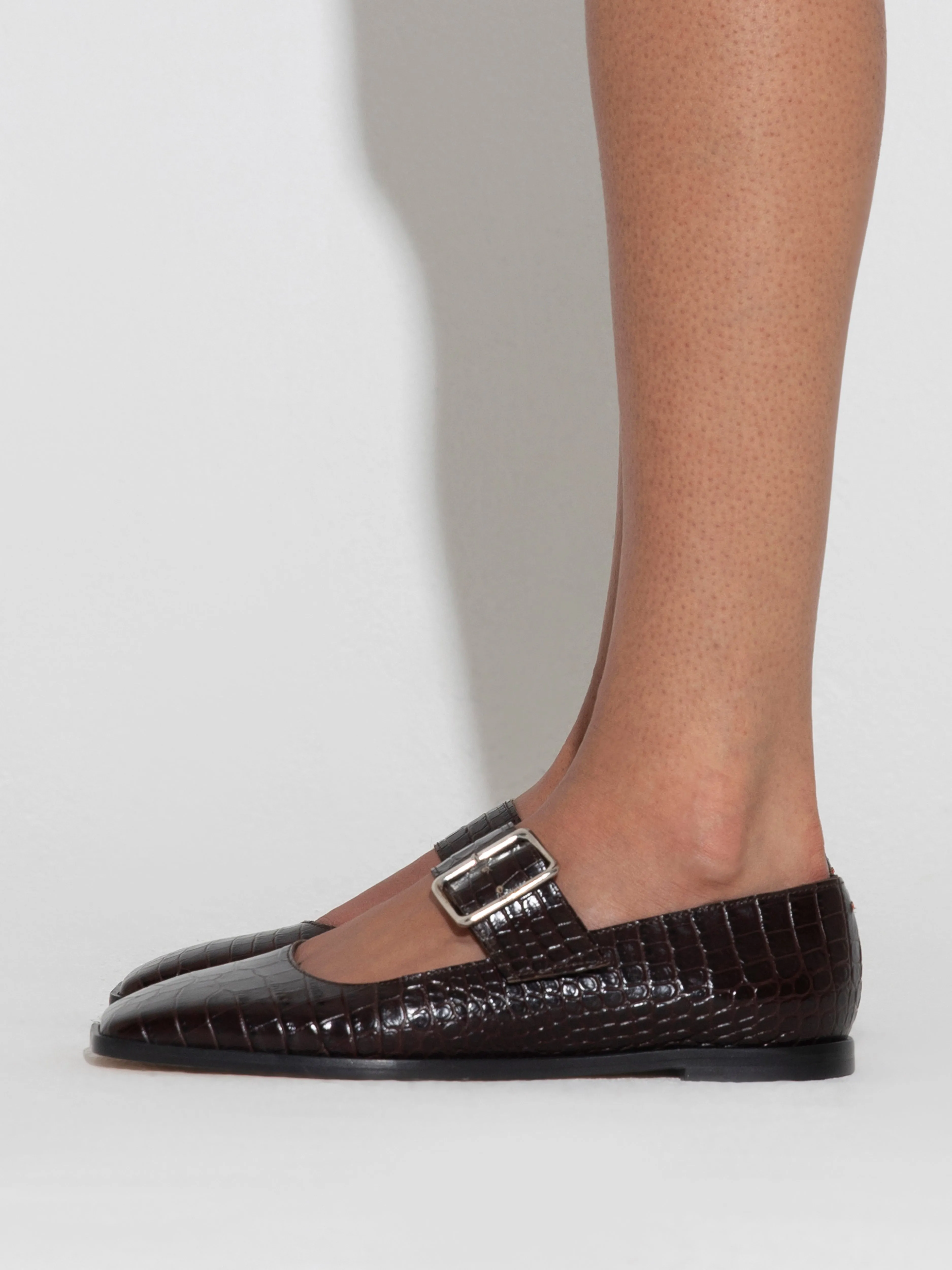 Sunny Leather Mary-Jane Flats