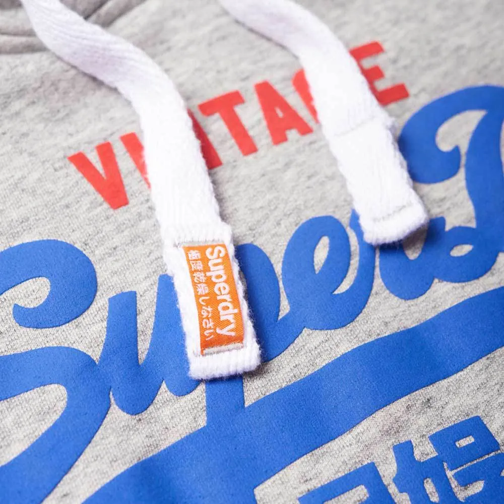 Superdry Mens Premium Goods Duo Hoodie - Street Works Grit Grey