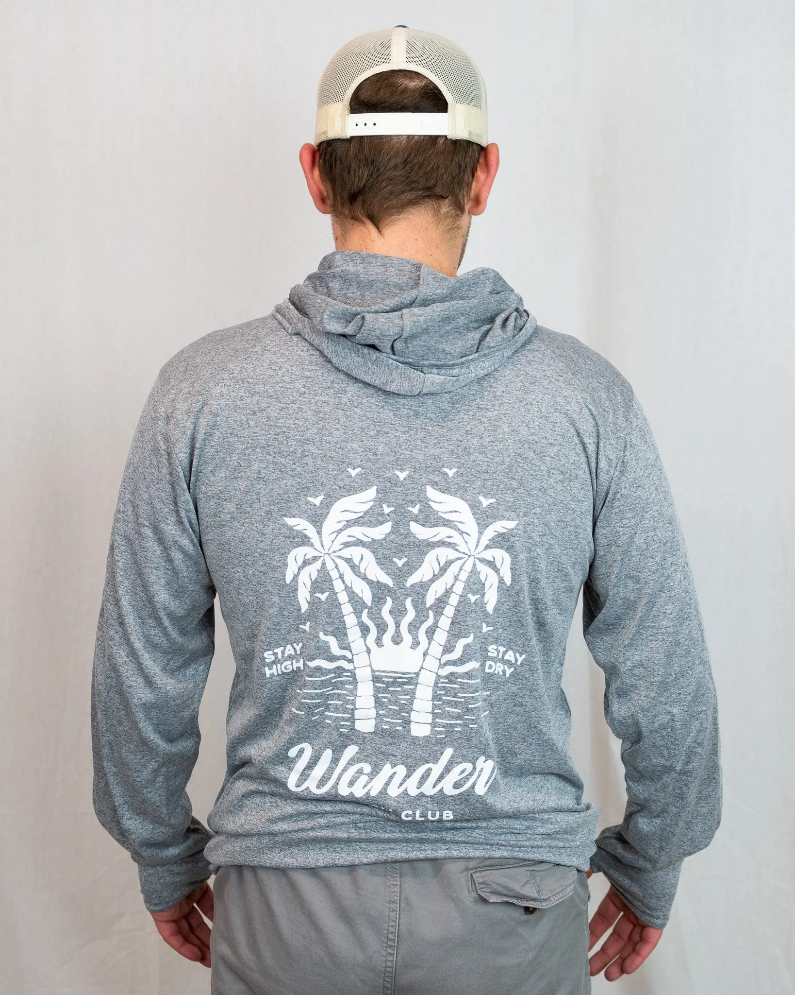 Unisex Beach Club Sun Hoodie - Grey Heathered