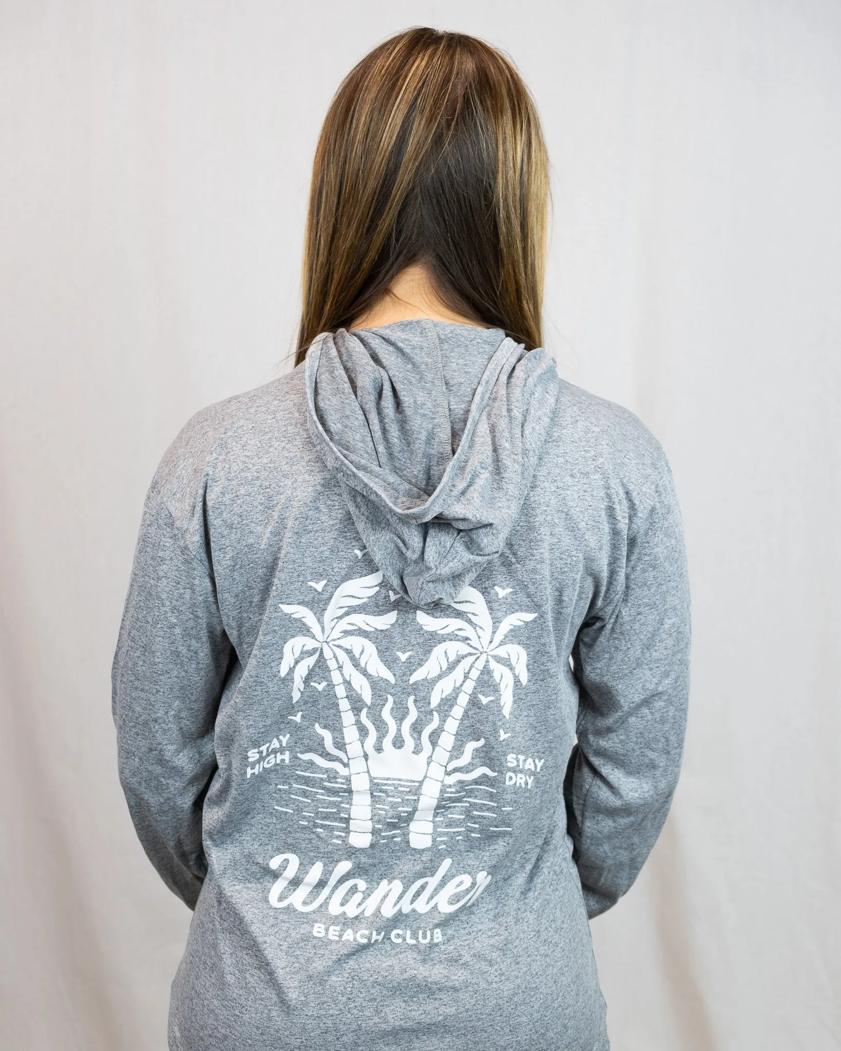 Unisex Beach Club Sun Hoodie - Grey Heathered