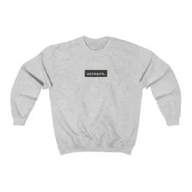 unlearn Dark Grey Box Logo - Relaxed Fit Crewneck Sweatshirt