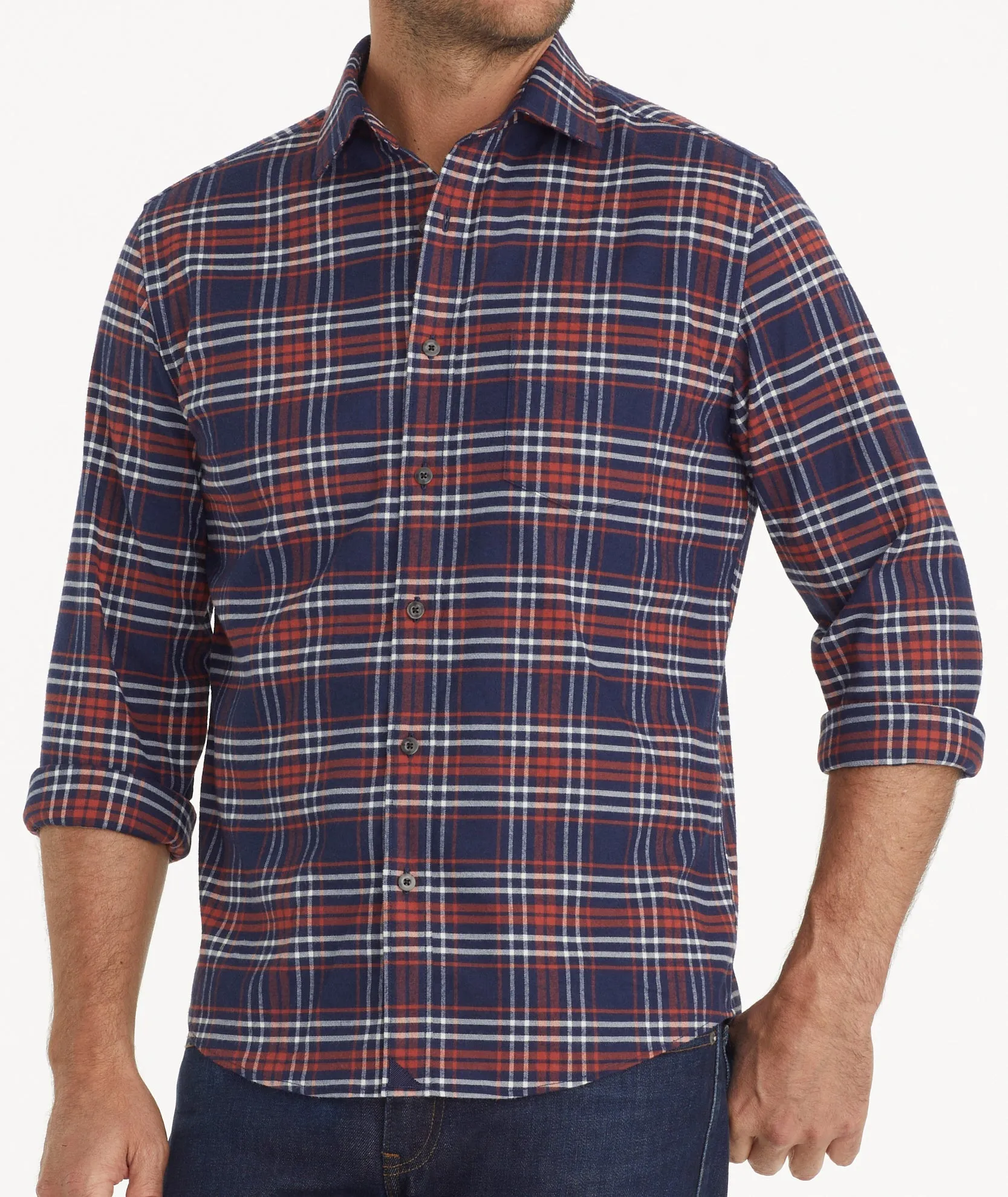 Wrinkle-Free Performance Flannel Trezari Shirt - FINAL SALE