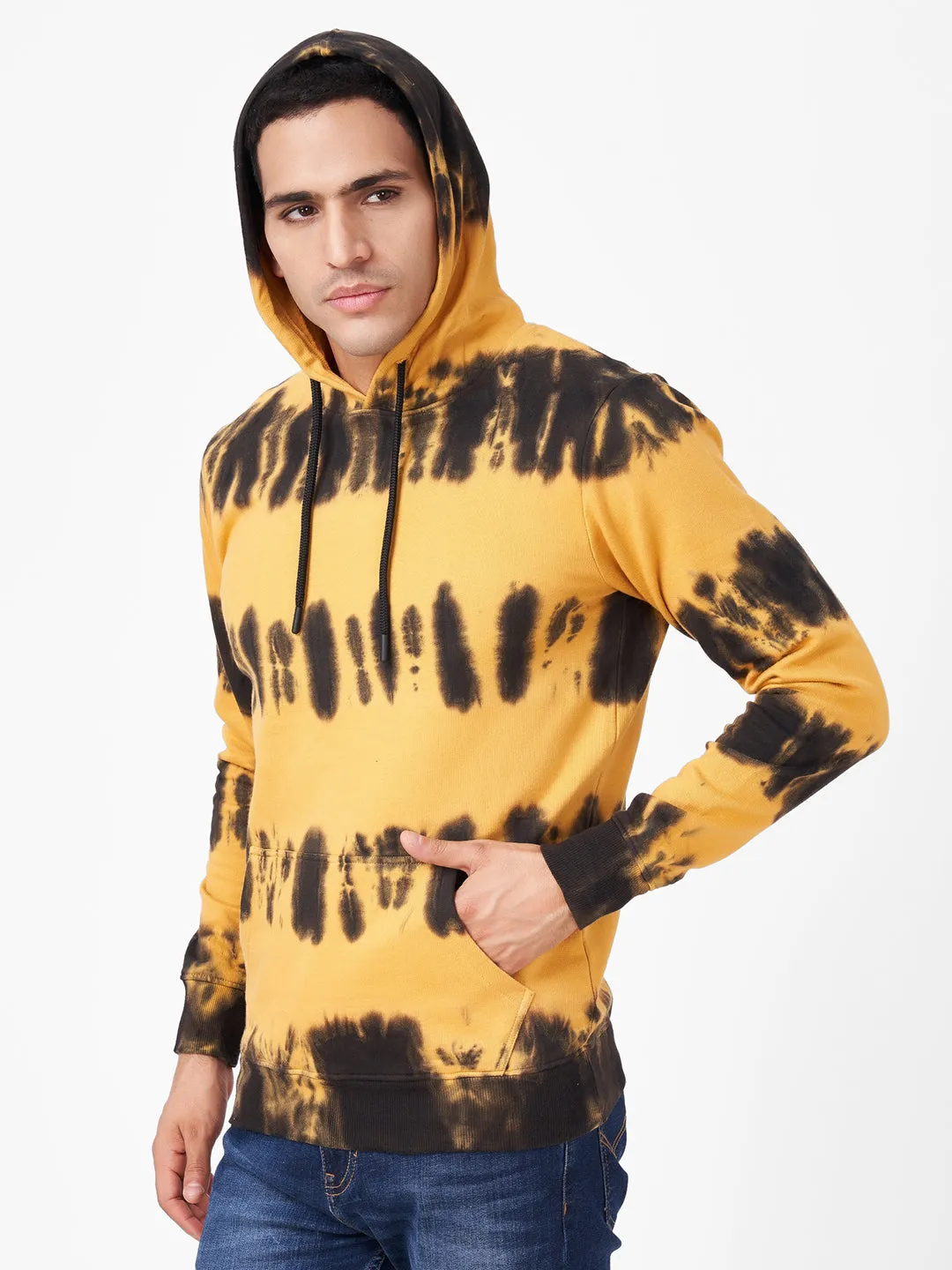 Yellow Tie Dye Full Sleeve Hoodie